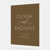 Moderne Minimalistisch-Braun-Hochzeit Acrylschild (Winkel)