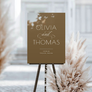Moderne Minimalistisch-Braun-Hochzeit Acrylschild