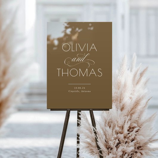 Moderne Minimalistisch-Braun-Hochzeit Acrylschild