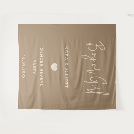 Moderne Minimalistisch-braune männliche oder weibl Wandteppich (Vorderseite (Horizontal))