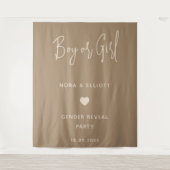 Moderne Minimalistisch-braune männliche oder weibl Wandteppich (Vorderseite)