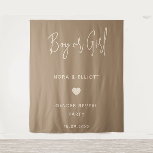 Moderne Minimalistisch-braune männliche oder weibl Wandteppich (Vorderseite)