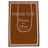 Moderne Minimalistisch-braune mittelgroße Geschenk Mittlere Geschenktüte (Rückseite)