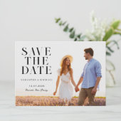 Moderne Minimalistisch Chic 2 Foto Hochzeit Save The Date (Stehend Vorderseite)