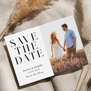 Moderne Minimalistisch Chic 2 Foto Hochzeit Save The Date