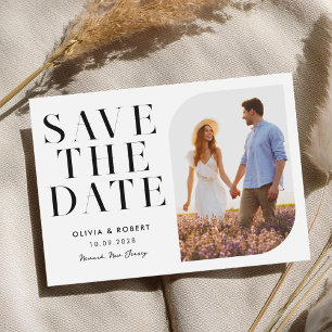 Moderne Minimalistisch Chic 2 Foto Hochzeit Save The Date