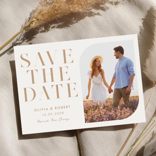 Moderne Minimalistisch Chic 2 Foto Hochzeit Save The Date