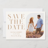 Moderne Minimalistisch Chic 2 Foto Hochzeit Save The Date (Vorderseite)