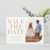 Moderne Minimalistisch Chic 2 Foto Hochzeit Save The Date (Stehend Vorderseite)