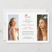 Moderne Minimalistisch-Chic-3-Foto-Graduierungspar Einladung (Rückseite)