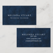 Moderne Minimalistisch Chic Navy Blue Business Car Visitenkarte (Vorne/Hinten)