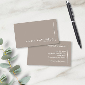 Moderne Minimalistisch Chic Taupe Beruflich Visitenkarte