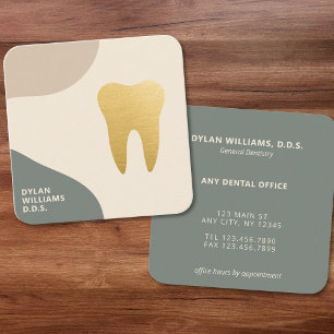 Moderne Minimalistisch Dental Imitats Gold Tooth G Quadratische Visitenkarte