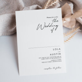 Moderne Minimalistisch die Hochzeit der Einladung