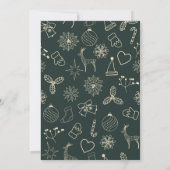 Moderne Minimalistisch dunkelgrüne und goldene Wei Einladung (Rückseite)