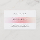 Moderne Minimalistisch Elegant Schlicht Rosa Beruf Visitenkarte (Rückseite)