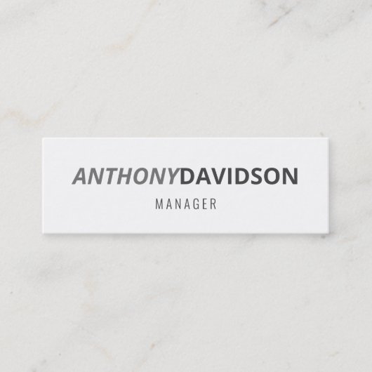 Moderne Minimalistisch Elegante Beruflich Mini Visitenkarte (Vorderseite)