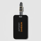 Moderne Minimalistisch Elegante Beruflich Schlicht Gepäckanhänger (Vorderseite Vertikal)