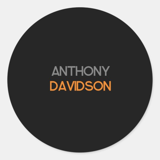 Moderne Minimalistisch Elegante Beruflich Schlicht Runder Aufkleber (Vorderseite)