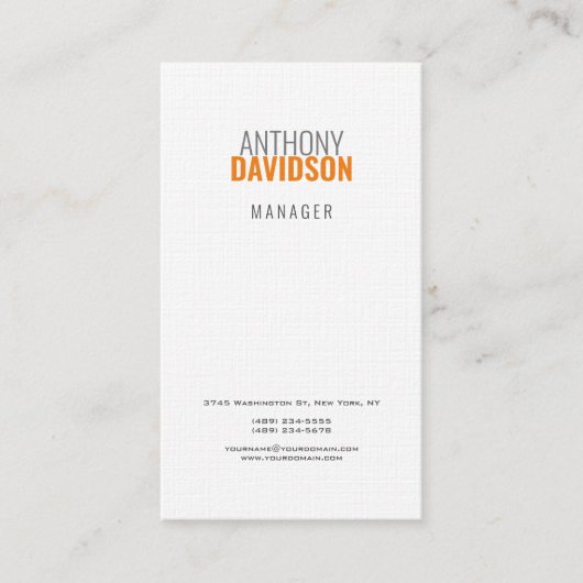 Moderne Minimalistisch Elegante Beruflich Schlicht Visitenkarte (Vorderseite)