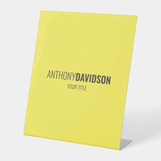 Moderne Minimalistisch Elegante Beruflich Sockelschild (Vorderseite)