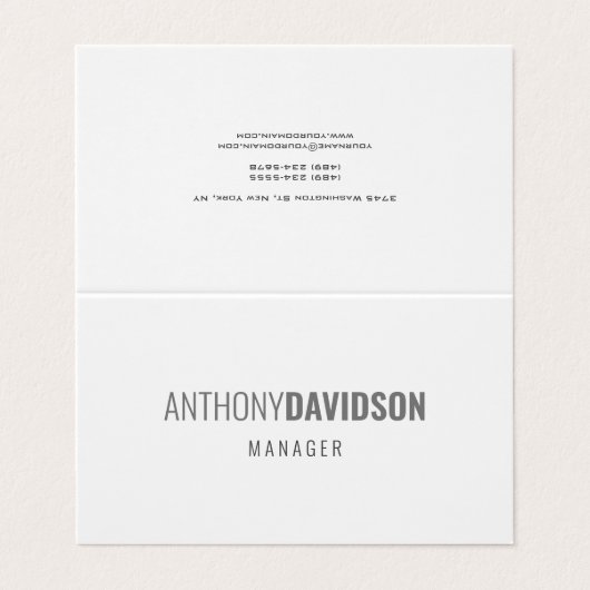Moderne Minimalistisch Elegante Beruflich Visitenkarten (Außenseite Aufgefaltet)