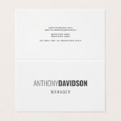 Moderne Minimalistisch Elegante Beruflich Visitenkarten (Außenseite Aufgefaltet)