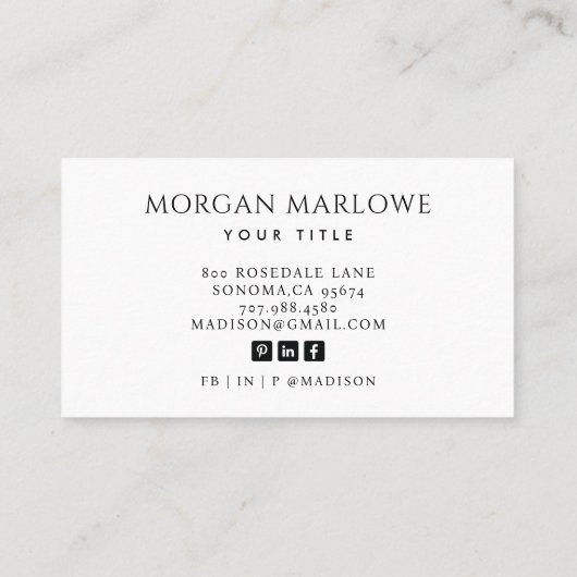 Moderne Minimalistisch Elegante Berufliche Bronze Visitenkarte (Rückseite)