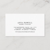 Moderne Minimalistisch Elegante Klassik Beruflich Visitenkarte (Rückseite)