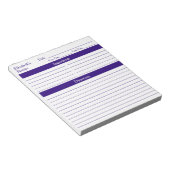 Moderne Minimalistisch Elegante Lila Rezepte Notizblock (angewinkelt)