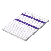 Moderne Minimalistisch Elegante Lila Rezepte Notizblock (Rotiert)
