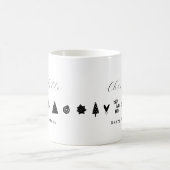Moderne Minimalistisch Elegante Schwarz-weiße Weih Kaffeetasse (Mittel)