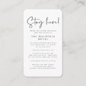 Moderne Minimalistisch elegante Unterkunft Begleitkarte (Vorderseite)