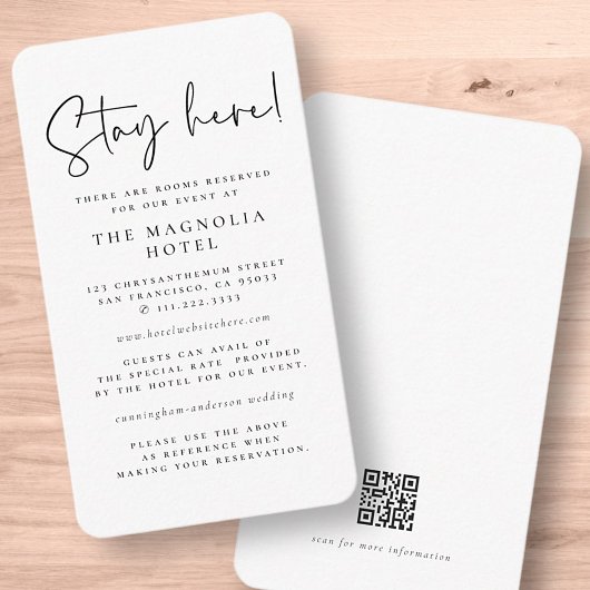 Moderne Minimalistisch elegante Unterkunft Begleitkarte