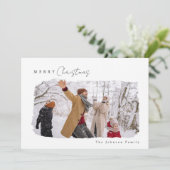 Moderne Minimalistisch frohe Weihnachten 1 Foto (Stehend Vorderseite)