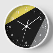 Moderne, Minimalistisch-gelbe, grauschwarze Uhr (Vorderseite)