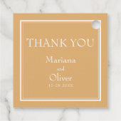 Moderne Minimalistisch-Gelbe Liebesmarken Geschenkanhänger (Rückseite)