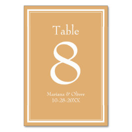 Moderne Minimalistisch-gelbe Tischnummer