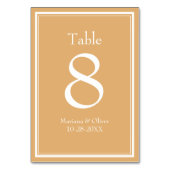 Moderne Minimalistisch-gelbe Tischnummer (Rückseite)