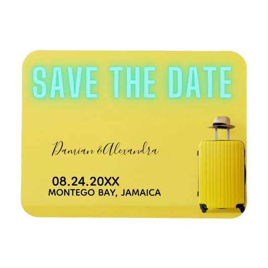 Moderne Minimalistisch-GelbNebel Save the Date Magnet (Horizontal)