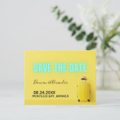 Moderne Minimalistisch-GelbNebel Save the Date Postkarte (Stehend Vorderseite)