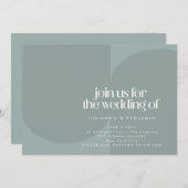 Moderne Minimalistisch Geometrische Aquamarine Hoc Einladung (Vorne/Hinten)