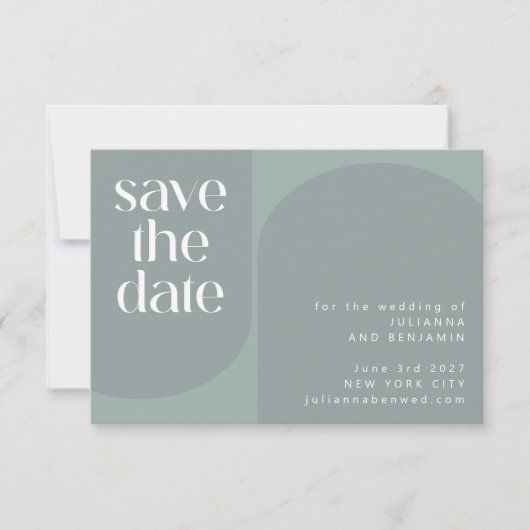 Moderne Minimalistisch Geometrische Aquamarine Hoc Save The Date (Vorderseite)