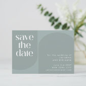 Moderne Minimalistisch Geometrische Aquamarine Hoc Save The Date (Stehend Vorderseite)