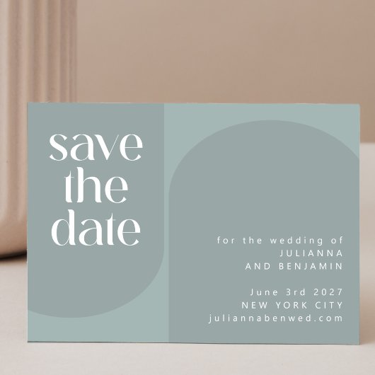 Moderne Minimalistisch Geometrische Aquamarine Hoc Save The Date