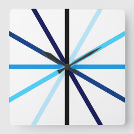 Moderne Minimalistisch geometrische blaue Gradient Quadratische Wanduhr