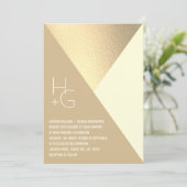 Moderne Minimalistisch geometrische Hochzeit Einladung (Stehend Vorderseite)