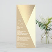 Moderne Minimalistisch geometrische Hochzeit Menükarte (Stehend Vorderseite)