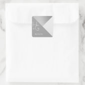 Moderne Minimalistisch geometrische Hochzeit Quadratischer Aufkleber (Tasche)