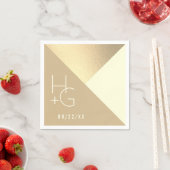 Moderne Minimalistisch geometrische Hochzeit Serviette (Beispiel)